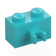 Brick Special 1 × 2 with Vertical Clip [Open O Clip] Medium Azure