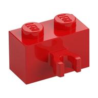 Brick Special 1 × 2 with Vertical Clip [Open O Clip] Red