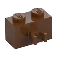 Brick Special 1 × 2 with Vertical Clip [Open O Clip] Rotbraun
