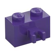 Brick Special 1 × 2 with Vertical Clip [Open O Clip] Dunkellila