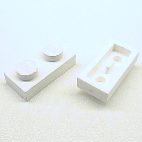 Plate 1 × 2 [Old Style Bottom] White