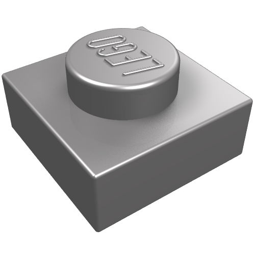 Plate 1 × 1 Flat Silver