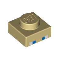 Plate 1 × 1 with Minecraft Steve Eyes Print Beige
