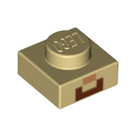 Plate 1 × 1 with Minecraft Steve Nose and Mouth Print Beige