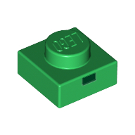 Plate 1 × 1 with 1 Black Rectangle Print [Minecraft Zombie Mouth] Green