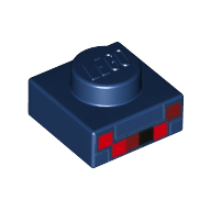 Plate 1 × 1 with Red, Purple Pixels (Minecraft) Dunkelblau
