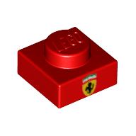 Plate 1 × 1 with Ferrari Logo print Red