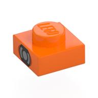 Plate 1 × 1 with Black/Silver Circle print Orange