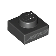 Plate 1 × 1 with 'Jesko' print Black