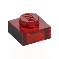 Plate 1 × 1 with Black Side print Trans-Red
