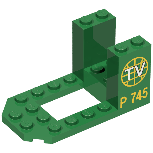 Cockpit 7 × 4 × 3 with TV Logo and P 745 Print Grün
