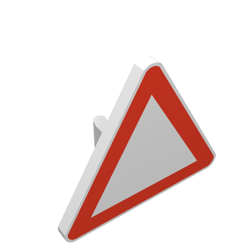 Road Sign Clip-on 2.2 × 2.667 Triangular with Warning Print White