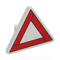 Road Sign Clip-on 2.2 × 2.667 Triangular with Warning Triangle print in Weiß