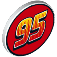 Road Sign Clip-on 2 × 2 Round with '95' Print White