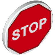 Road Sign Clip-on 2 × 2 Round with Stop Sign Print White