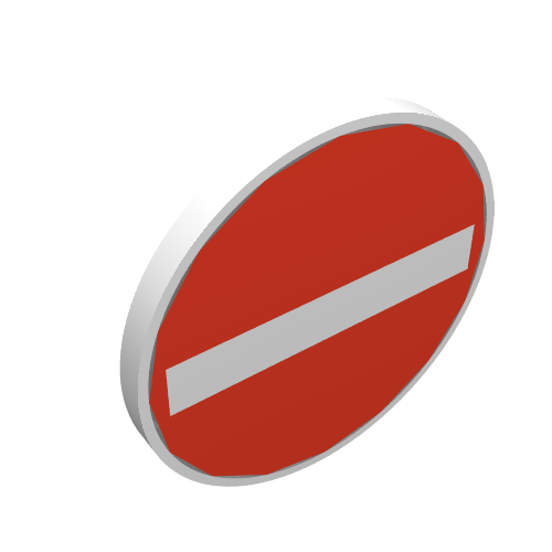 Road Sign Clip-on 2 × 2 Round with No Entry Print Weiß