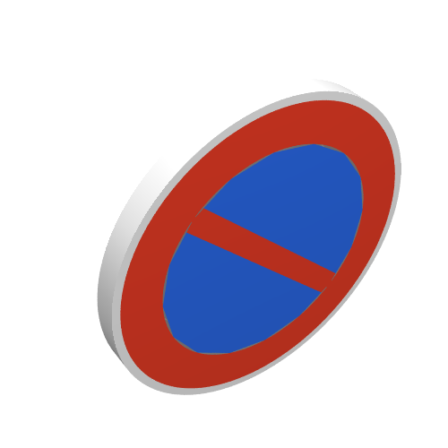 Road Sign Clip-on 2 × 2 Round with No Parking Print White