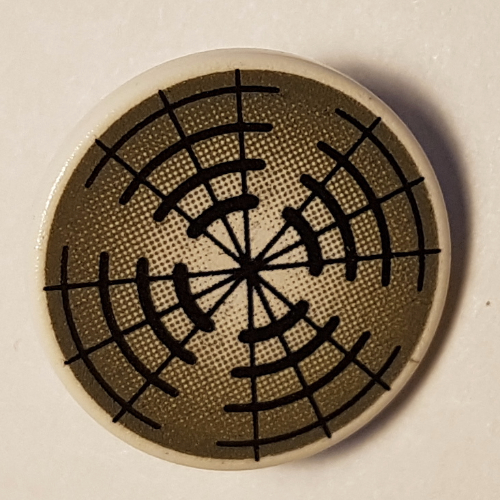 Road Sign Clip-on 2 × 2 Round with Radar Dish Print White