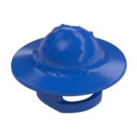 Helmet with Chinstrap and Wide Brim Blau