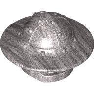 Helmet with Chinstrap and Wide Brim Metallic-Silber