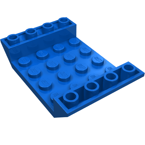 Brick Sloped Inverted 45° 6 × 4 Double with 4 × 4 Recessed Blue