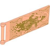 Flag 7 × 3 with Rod - Merlok and Crook Hologram print Transparent-Neonorange
