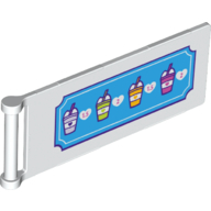 Flag 7 × 3 with Rod with Milkshakes print White