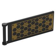 Flag 7 × 3 with Rod and Gold Solar Panel print Schwarz