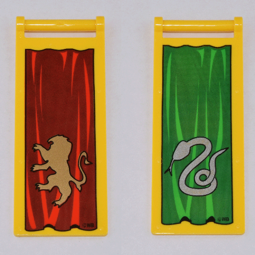 Flag 7 × 3 with Rod with Gold Lion and Snake Print [4709] Yellow