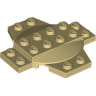 Plate Special 6 × 6 × 2/3 Cross with Dome Beige