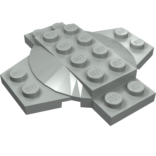 Plate Special 6 × 6 × 2/3 Cross with Dome Light Gray
