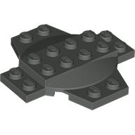 Plate Special 6 × 6 × 2/3 Cross with Dome Dark Gray