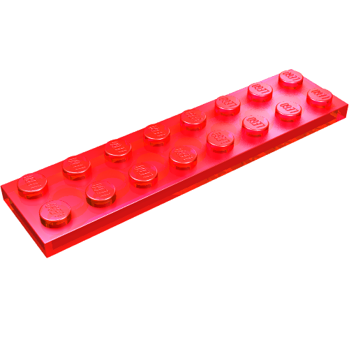 Platte 2 × 8 Transparent-Rot