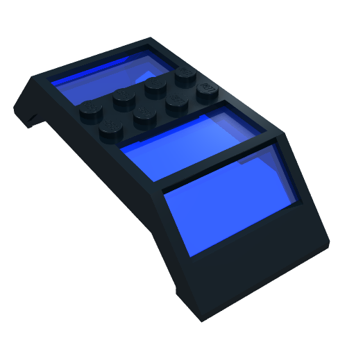 Window 4 × 10 × 2 Roof Slope Double, Complete Assembly, Trans-Dark Blue Glass Schwarz