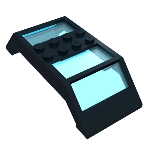 Window 4 × 10 × 2 Roof Slope Double, Complete Assembly, Trans-Light Blue Glass Black