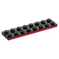 Plate 2 × 8 with Red Side print Schwarz