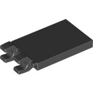 Tile Special 2 × 3 with 2 Clips [Angled Clips] Black