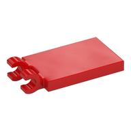 Tile Special 2 × 3 with 2 Clips [Thick Open O Clips] Red
