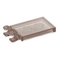 Fliese speziell 2 × 3 mit 2 Clips [dick offen O Clips] Transparent-Braun