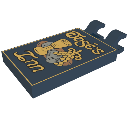 Tile Special 2 × 3 with 2 Clips with 'José's Inn' print Dunkelblau