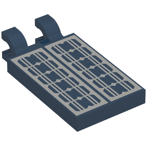 Tile Special 2 × 3 with 2 Clips with Solar Panel print Dunkelblau