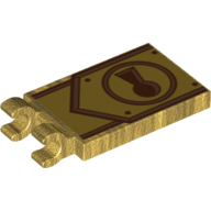 Tile Special 2 × 3 with 2 Clips with Lock, Gold Lines print Pearl Gold