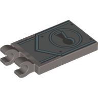 Tile Special 2 × 3 with 2 Clips with Lock, Medium Blue Lines print Mattsilber