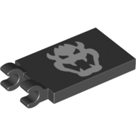 Tile Special 2 × 3 with 2 Clips with Bowser Head Print Black