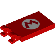 Tile Special 2 × 3 with 2 Clips and Mario Logo Print Red