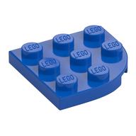 Plate Round Corner 3 × 3 Blue