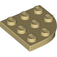 Plate Round Corner 3 × 3 Tan