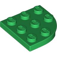 Plate Round Corner 3 × 3 Green