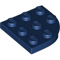 Plate Round Corner 3 × 3 Dark Blue