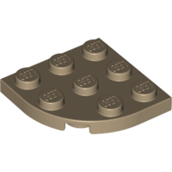 Plate Round Corner 3 × 3 Dark Tan